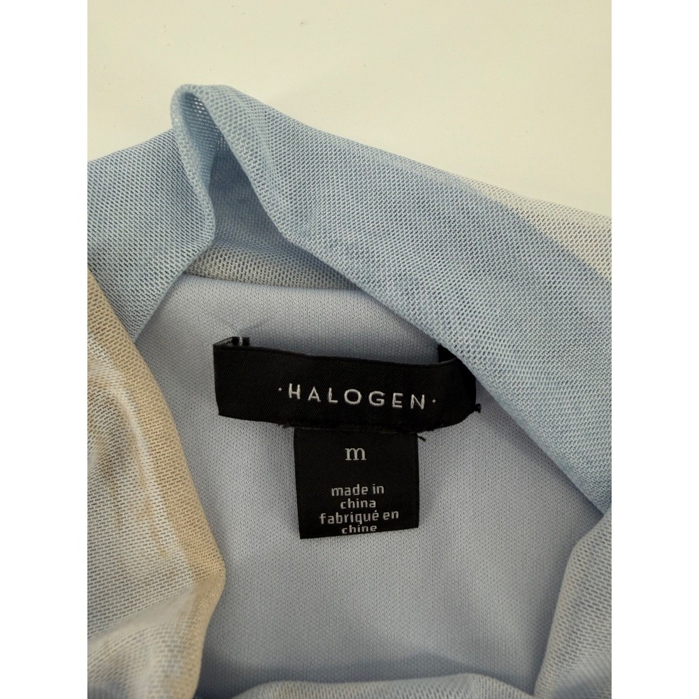 Halogen Cowl Neck Blouse Medium Womens Blue Beige Ombre Sleeveless Top - Picture 3 of 10
